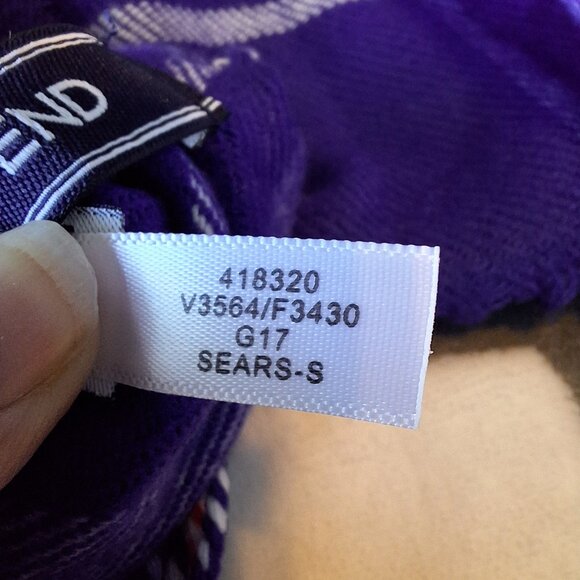 Lands' End Soft Purple Plaid Fringe Scarf Warm Winter Accessory Acrylic Soft - Picture 4 of 6